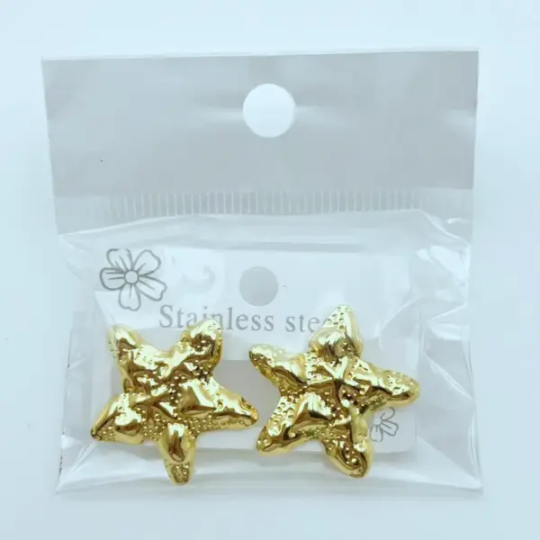 Luxurious Floral Oil Pressed Stainless Steel Earrings Fashionable Petal Leaf Ear Jewelry Elegant Simple Style For Women