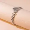 Ion Plating (IP) 18K Gold Plated Heart Shape 304 Stainless Steel Hip-Hop Simple Style Cool Waterproof Non Tarnish Bracelets