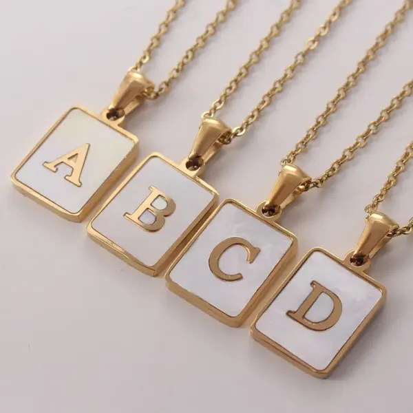 Wholesale Titanium Steel 18K Gold Plated Simple Style Plating Letter Shell