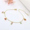 14K Real Gold Plated Brass Zircon Starfish Crab Bracelets
