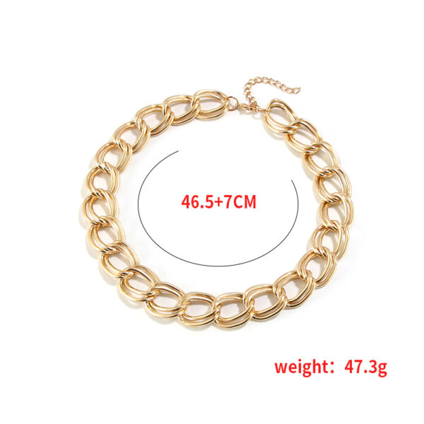 Wholesale 2022 New Punk European and American Style Cross-border Jewelry Personalized Necklace Women's Large Round Bead O-chain Gold Necklace Women