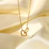 Wholesale Jewelry Heart Stainless Steel Titanium Steel PVD Coated Plating Pendant Necklace