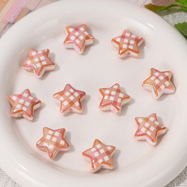 Wholesale Checkered five-pointed star scattered beads