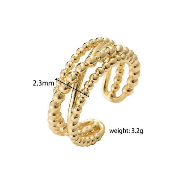Wholesale Retro French Style Simple Style Daisy Copper 18k Gold Plated Open Rings In Bulk