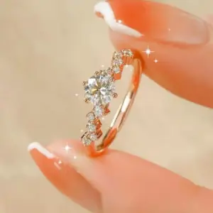 Full Diamond Ring (Rose Gold) / Adjustable Opening