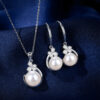 Wholesale Butterfly Necklace Earrings Pearl Jewelry Set