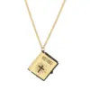 Wholesale Jewelry Novelty Modern Style Book Cross Bible 304 Stainless Steel Paper Pendant Necklace