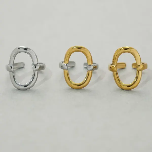 oly-e218aba01a24ea8de459fcf5d0f32ceb Wholesale PVD Coated Real Gold Plated 18K Gold Geometric 304 Stainless Steel Casual Simple Style Waterproof Non Tarnish Adjustable Ring