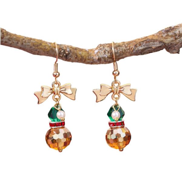 Wholesale Christmas Crystal Snowman Earrings