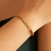 Wholesale Simple Style Classic Style Letter 304 Stainless Steel 18K Gold Plated Beaded Chain Bracelets In Bulk