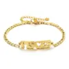 Fashion Letter Stainless Steel Gold Plated Bracelets