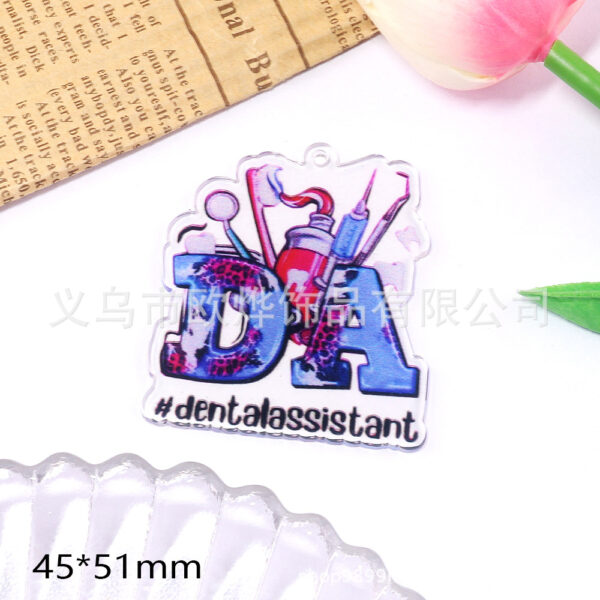 oly-e21eab58184dfe6a3d5d2a3865c4846f Wholesale Cross-Border New Loose Powder Cartoon Letter Girl Bag Pendant Acrylic Cute DIY Patch Accessories