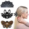 Wholesale Cross-Border Halloween Funny Pumpkin Clip Butterfly Skull Hairpin Back of Head Hair Bat Ponytail Clip Hair Accessory