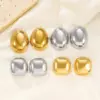 Wholesale 304 Stainless Steel Water Droplets PVD Coated 18K Gold Plated Simple Style Classic Style Waterproof Non Tarnish Gold Silver Ear Studs