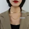 Wholesale PVD Coated Real Gold Plated 18K Gold Geometric 304 Stainless Steel Fashion Waterproof Non Tarnish 304 Stainless Steel Choker