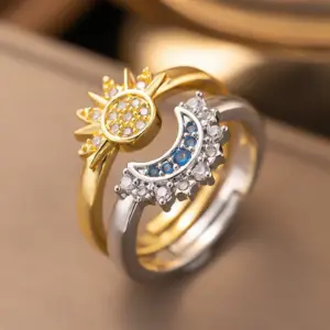 F1180 Copper Material-Sun and Moon Tonghui Ring Mixed Color