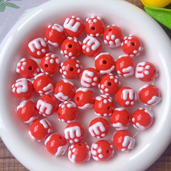 Wholesale Cream acrylic through-hole loose beads