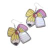 Wholesale Cross-Border Hot Selling Graduation Season Bow Creative Pencil Double-Sided Pattern Wooden Earrings Teacher's Day Gift