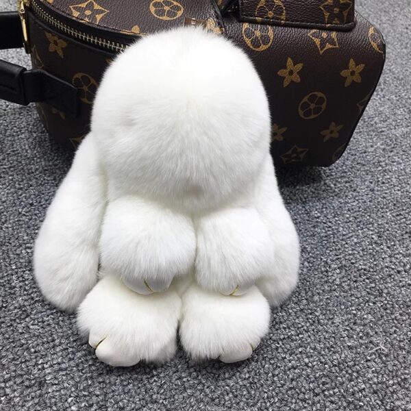 Wholesale Real Rex rabbit fur doll bunny car keychain pendant mini ear rabbit bag plush decoration rabbit
