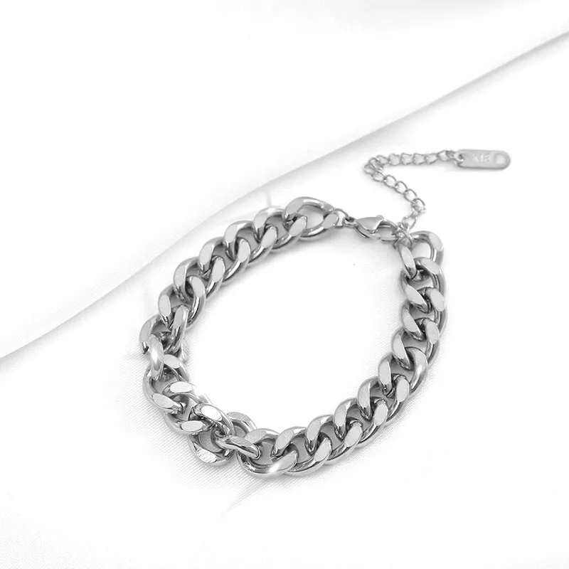 Wholesale Punk Geometric 304 Stainless Steel 18K Gold Plated Stainless Steel Bracelets In Bulk