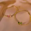 Wholesale Retro Butterfly 304 Stainless Steel 18K Gold Plated Acrylic Stainless Steel Bracelets In Bulk