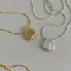 Wholesale Beach Shell Titanium Steel Plating Pendant Necklace