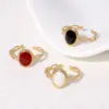 oly-e23e6db89dcc11ae0d8a7f873c4011f2 Wholesale PVD Coated Real Gold Plated 18K Gold Geometric 304 Stainless Steel Vintage Style Simple Style IG Style Waterproof Non Tarnish Open Rings