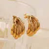 Wholesale Ion Plating (IP) 18K Gold Plated Solid Color 304 Stainless Steel Simple Style Classic Style Waterproof Non Tarnish Ear Studs
