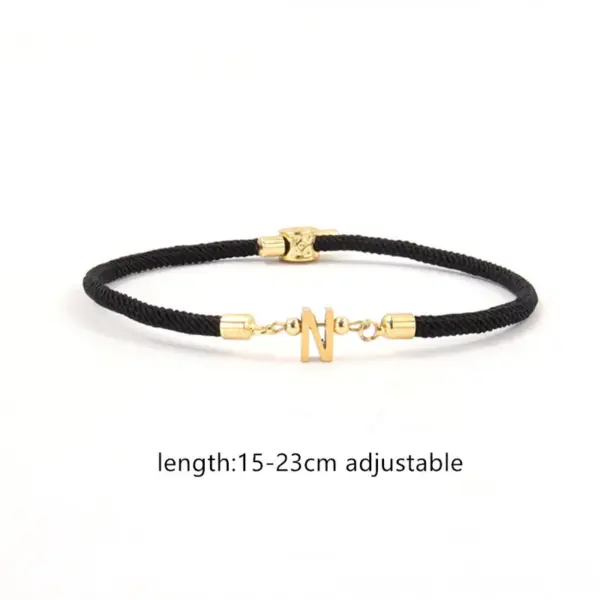 Wholesale PVD Coated Real Gold Plated Letter 304 Stainless Steel Nylon Copper Elegant Simple Style Classic Style Waterproof Non Tarnish Nylon Copper Bracelets