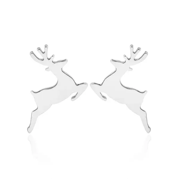 Wholesale PVD Coated Real Gold Plated Deer Titanium Steel Fashion Waterproof Non Tarnish Ear Studs