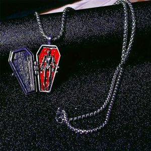 oly-e24496fb64ab0798ca6f34d916253ecb Wholesale European and American retro necklace, hip-hop punk gothic style thorn flower heart earrings, creative fashion niche Halloween