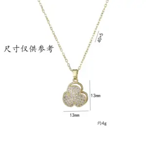 X2488 Three-Leaf Flower Rotating Necklace