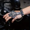 Wholesale punk rivet skull bracelet for men