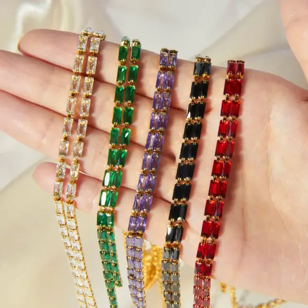 Wholesale PVD Coated Real Gold Plated 18K Quadrilateral 304 Stainless Steel Elegant Simple Style Waterproof Non Tarnish Pendant Necklace