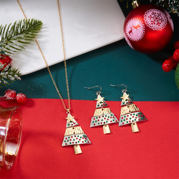 Wholesale Christmas tree dripping rhinestone pendant earrings