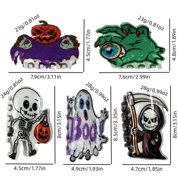 Wholesale New Halloween claw clip ghost skull hair clip funny pumpkin head ghost hand shark clip cross-border festival headdress