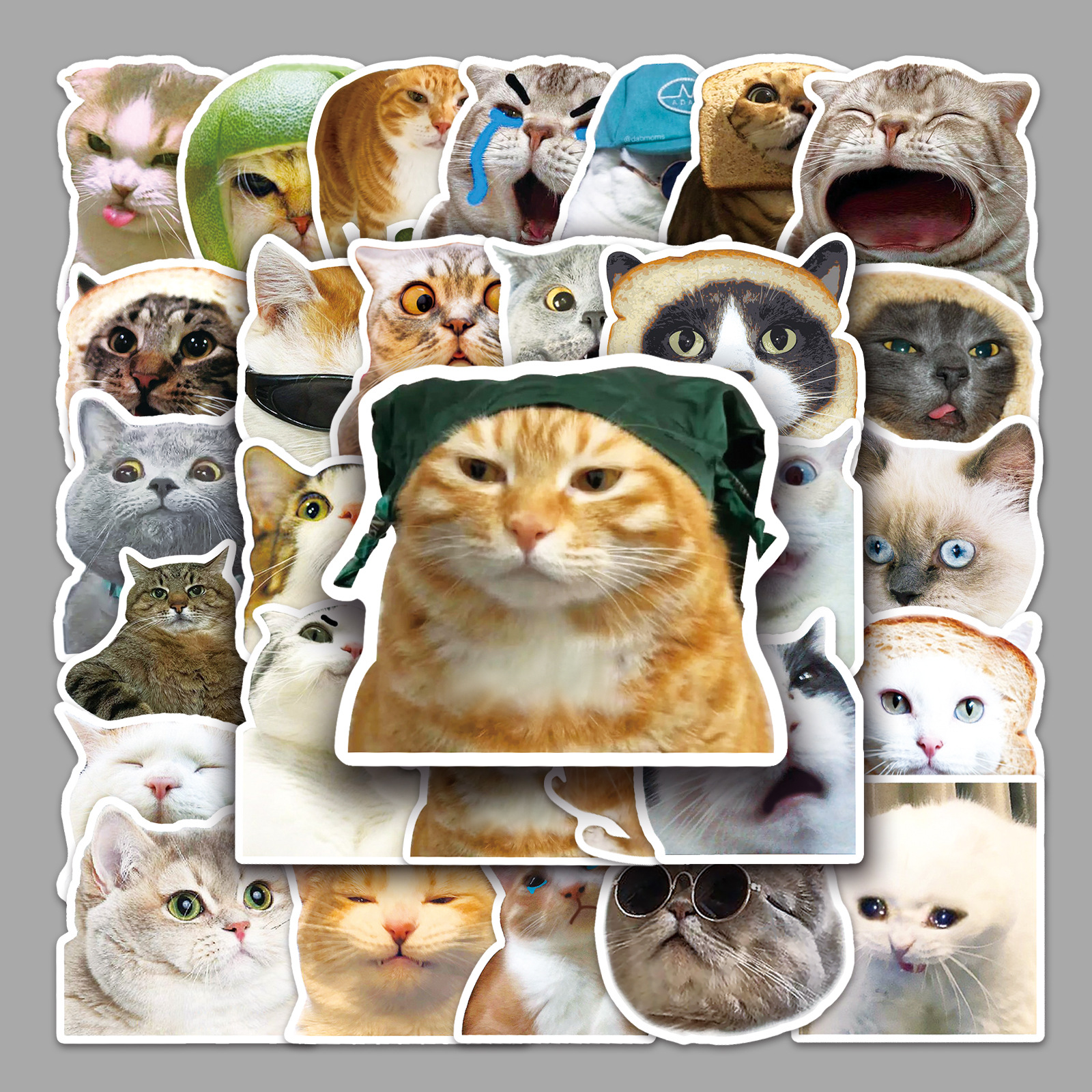 Wholesale cat expression bag graiti personality sticker