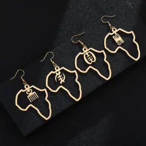 Water Plating 18K Gold Plated Geometric 201 Stainless Steel Fashion Earrings