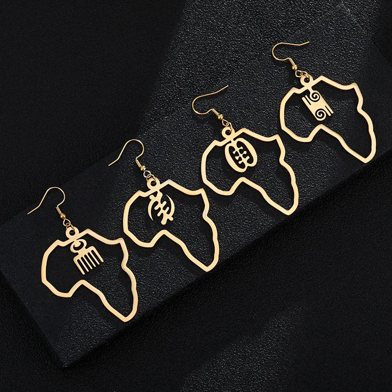Wholesale Water Plating 18K Gold Plated Geometric 201 Stainless Steel Fashion Earrings