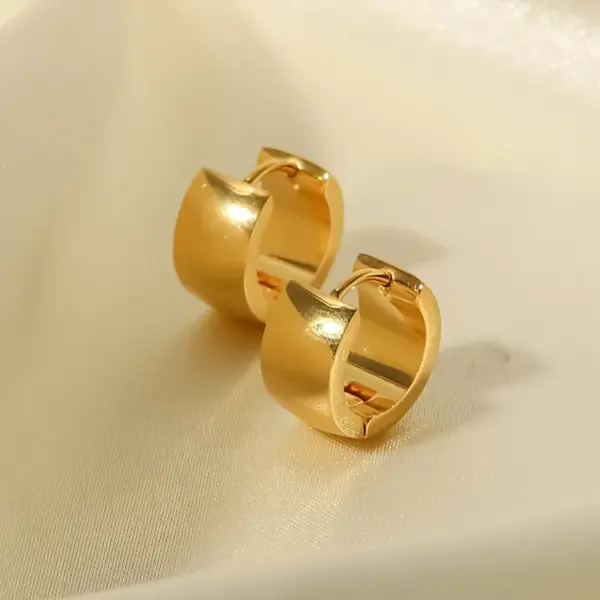 Fashion Solid Color Gold Plated 304 Stainless Steel PVD Coated Earrings