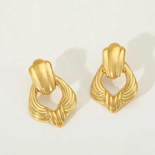 Wholesale 1 Pair Casual Elegant Simple Style Geometric 304 Stainless Steel 18K Gold Plated Ear Studs