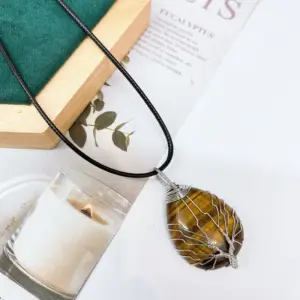 Tigereye Silver / Lucky Tree Water Drop (Light Pendant) 11.5G