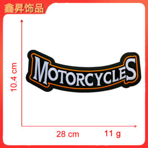 Heated hot melt glue*orange*letters*motorcycles*height 10.4*28cm