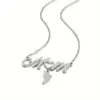 Wholesale 304 Stainless Steel Stainless Steel Letter Footprint PVD Coated 18K Real Gold Plated MAMA Simple Style Plating Cable Chain Gold Silver Pendant Necklace