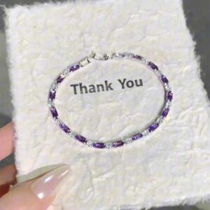 Wholesale Cross-border new purple copper alloy zircon bracelet white purple bracelet gyptian star high color value bracelet factory direct sales