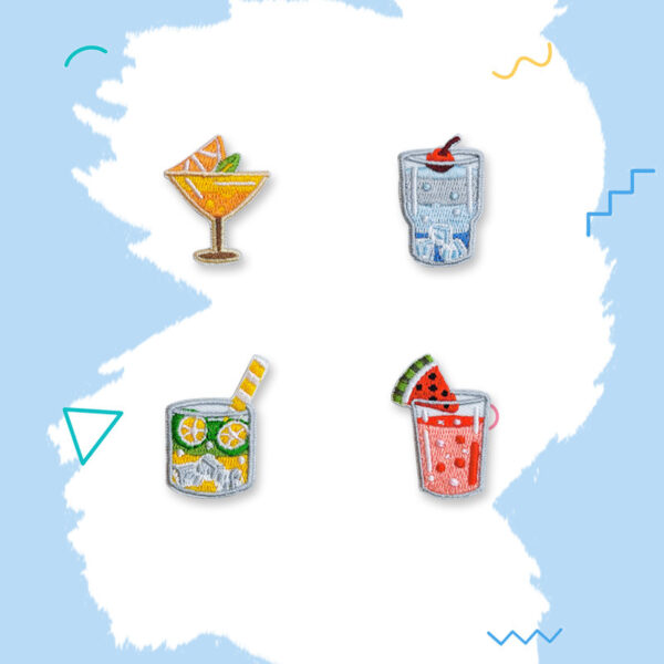 Wholesale Computer embroidery summer afternoon tea cartoon cloth stickers self-adhesive clothing patch wholesale clothing accessories embroidery stickers