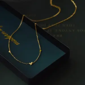 Wholesale Simple Style Heart Shape Titanium Steel Plating Necklace