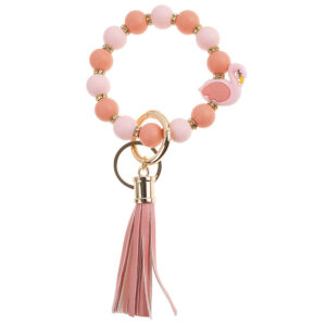 Pink orange flamingo Su silicone key bracelet