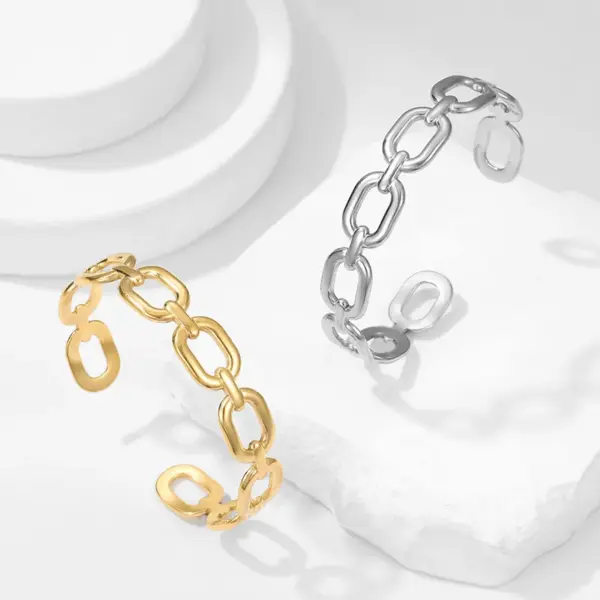 Wholesale Simple Style 304 Stainless Steel 18K Gold Plated Stainless Steel Bracelets In Bulk