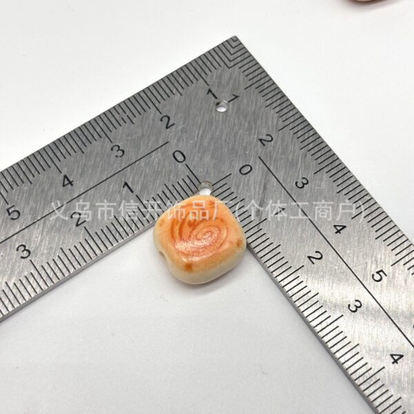 Wholesale Perforated bread coee-printed mini bread beads